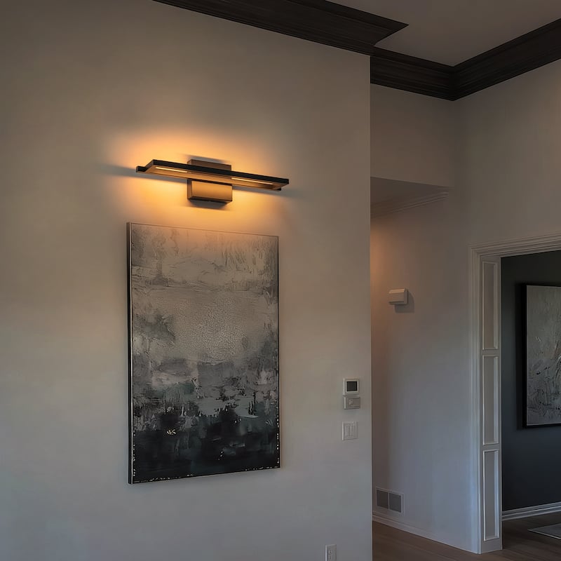 Modern Matte Black Linear Rectangular LED Wall Sconces Dimmable