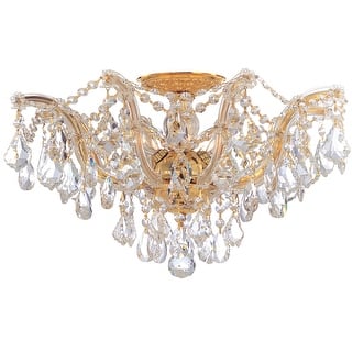 Maria Theresa 5 Light Clear Crystal Gold Semi-Flush - 19'' W x 11.5'' H