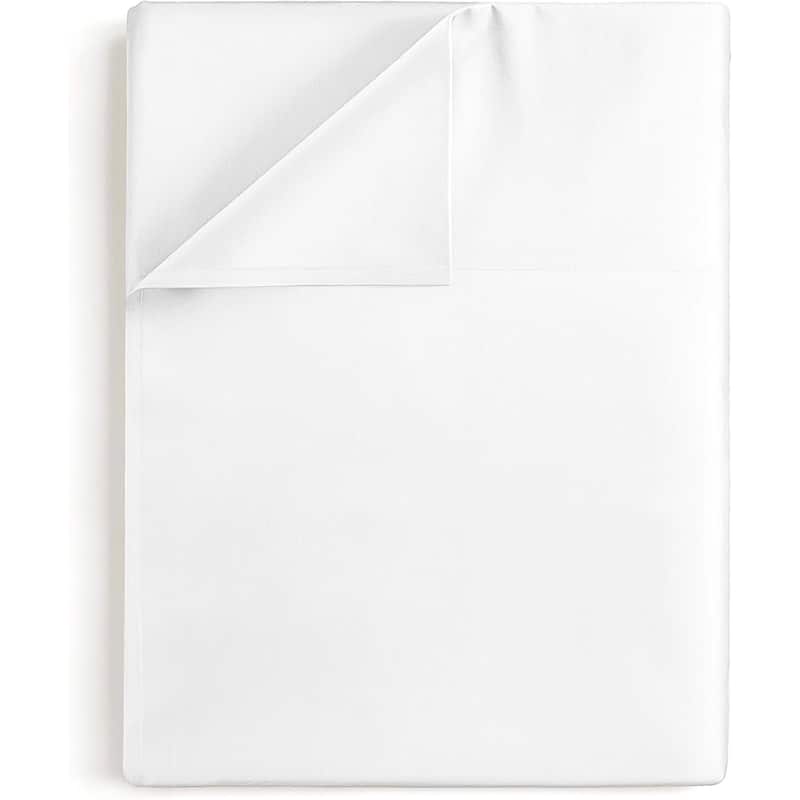 CGK Linens 100% Cotton 400 Thread Count Single Flat Sheet/ Top Bed Sheet - White - California King