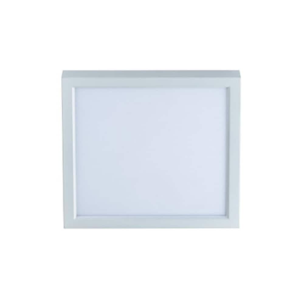 13"w 1-Light Square Low Profile LED Flush Mount Light White Acrylic Finish, RP Lighting