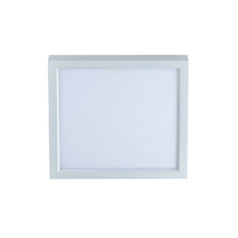 13"w 1-Light Square Low Profile LED Flush Mount Light White Acrylic Finish, RP Lighting - White