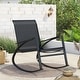 preview thumbnail 11 of 48, Corvus Antonio Outdoor Sling Fabric Rocking Chair Black - Black Finish