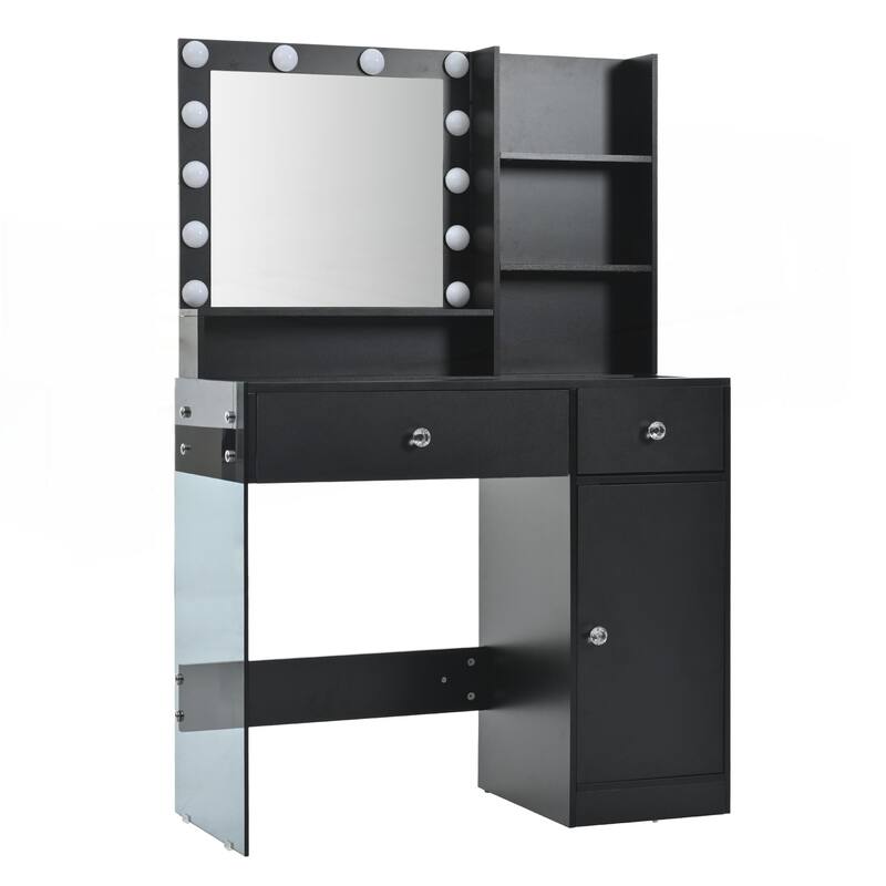 Vanity Desk with Mirror and 3 Lighting Modes