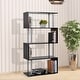 HomCom Modern S-Shaped 5 Tier Room Dividing Bookcase Wooden Storage ...