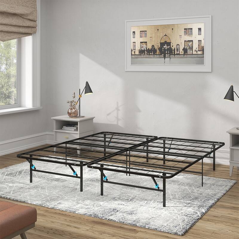 Black No Tool Assembly Foldable Bed Frame