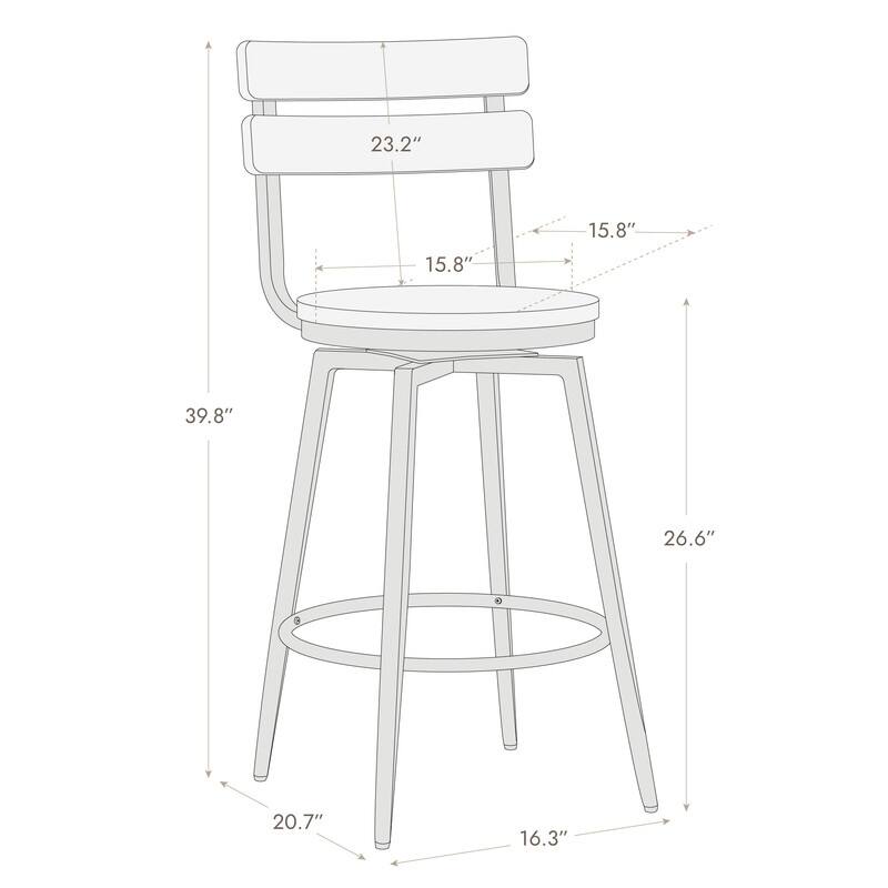 Austin Metal Base Swivel Counter Height Bar Stools Set