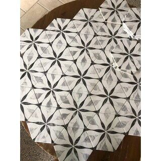 Shop Somertile 7x8 Inch Carra Bardiglio Hexagon Flower