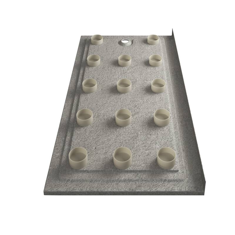 Slip-resistant Acrylic ShowerPan with Raised Edges 60-in Long x 32-in Wide Left White