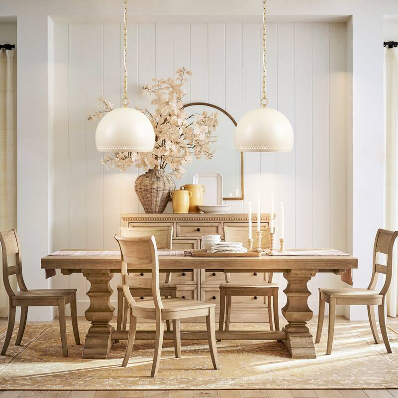 1-Light Modern Black/White Dome Pendant Kitchen Island Light