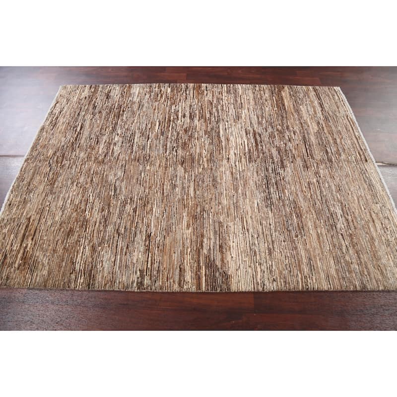 Contemporary Gabbeh Kashkoli Area Rug Wool Hand-knotted Foyer Carpet - 4'9" x 6'8"