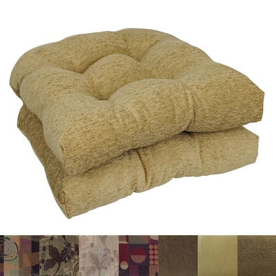 19-inch Rounded Back Jacquard Chenille Chair Cushion - 19 x 19