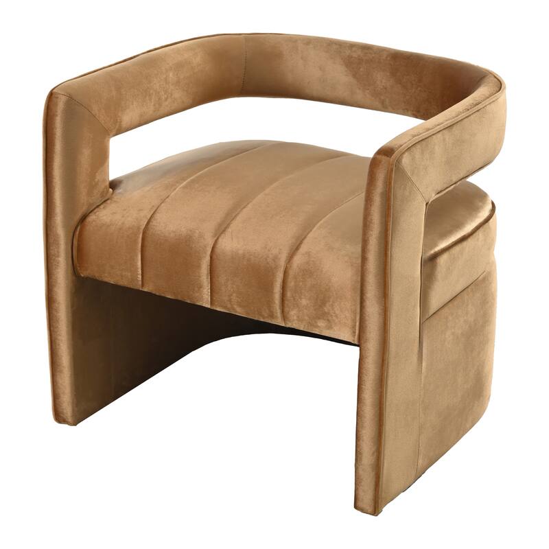 24.25" Velvet Accent Chair with Ribbed Detail