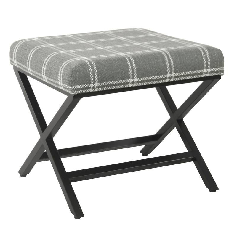 Porch & Den Boucher Modern Metal X-base Square Ottoman