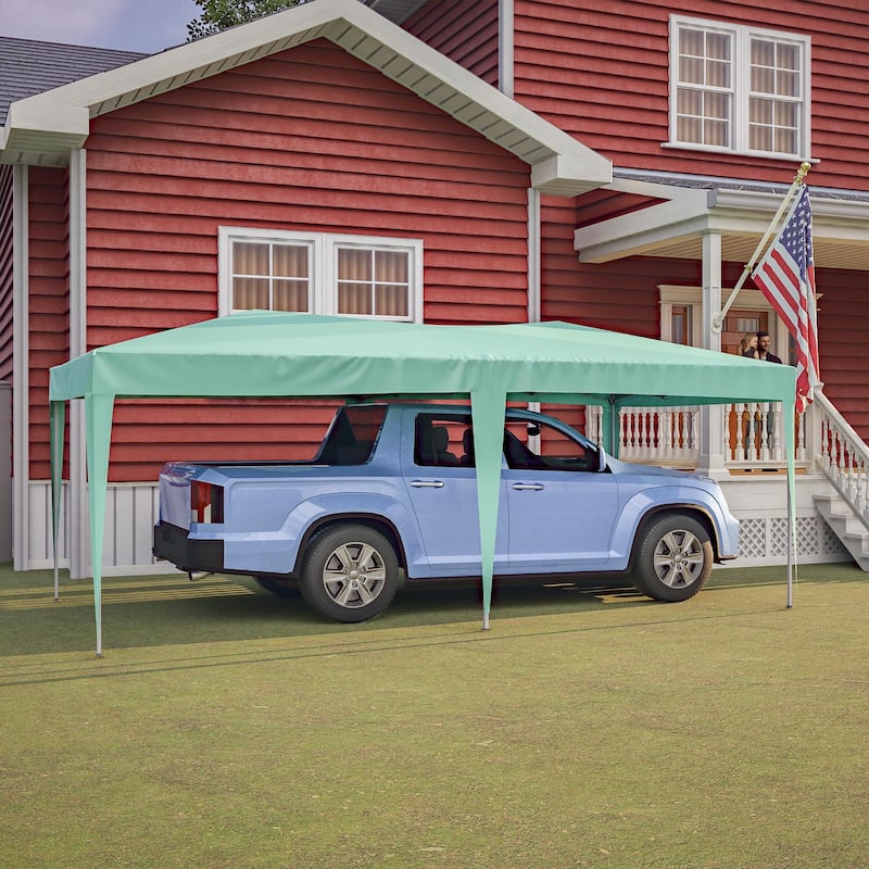 10 ft. x 20 ft. Pop Up Canopy Outdoor Portable Party Wedding Tent with 6 Removable Sidewalls and Carry Bag + 6pcs Weight Bag
