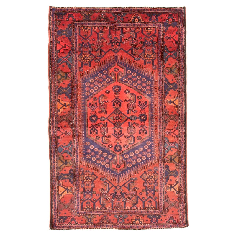 ECARPETGALLERY Hand-knotted Andelz Navy Wool Rug - 4'3 x 6'11