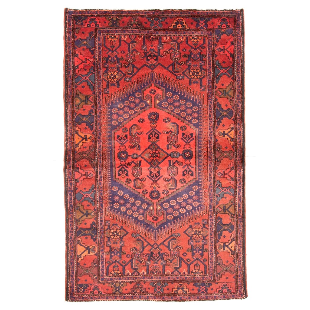 ECARPETGALLERY Hand-knotted Andelz Navy Wool Rug - 4'3 x 6'11