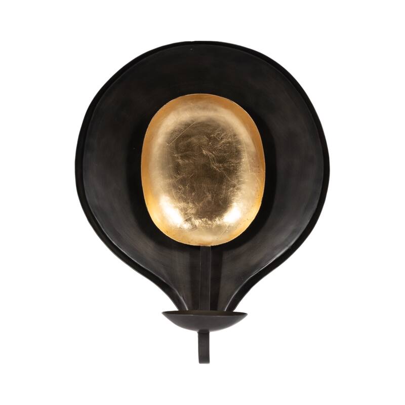 Metal Round Votive Wall Mounted Candle Holder - Black