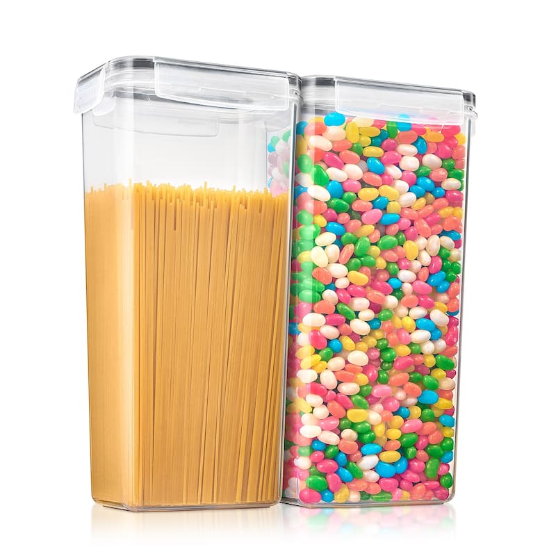 Sorbus Airtight Tall Food Dispenser Containers with Lids for Kitchen Pantry Storage Organizer - 2 Pack - 11.6"L X 5.6"W X 3.7"H
