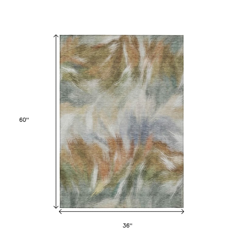 HomeRoots Abstract Transitional Rectangle Outdoor Rug