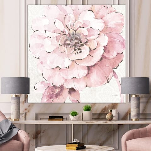Designart "Indigold Shabby Peonies Pink" Gallery-wrapped Canvas