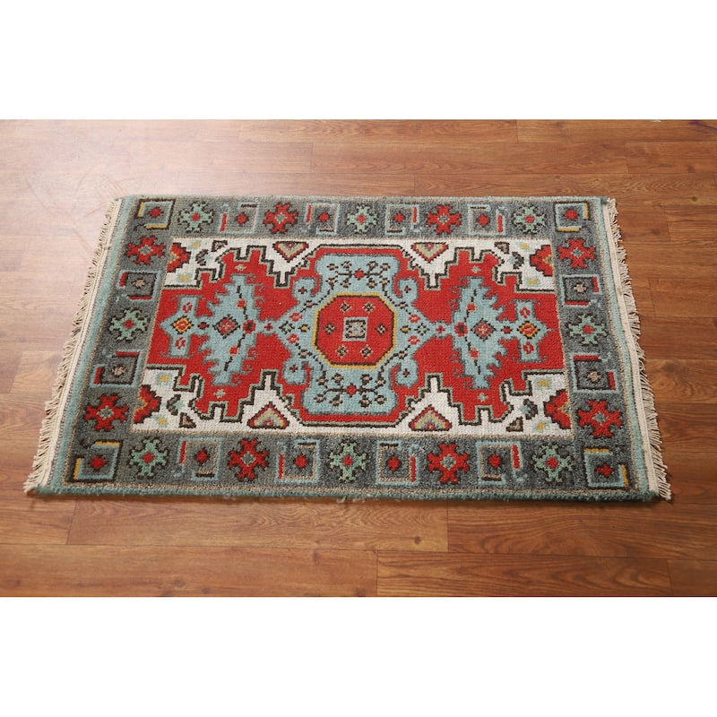 Viss Indian Accent Foyer Rug Handmade Wool Carpet - 2'0" x 3'0"