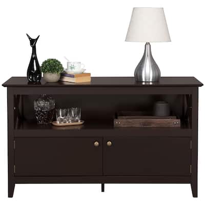 Yaheetech X Shape TV Stand Storage Universal TV Base with 2 Doors