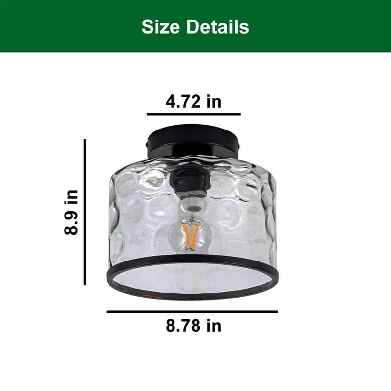 Mid century kitchen flush black Crystal ceiling mount glass, metal modern bright ceiling lights - N/A