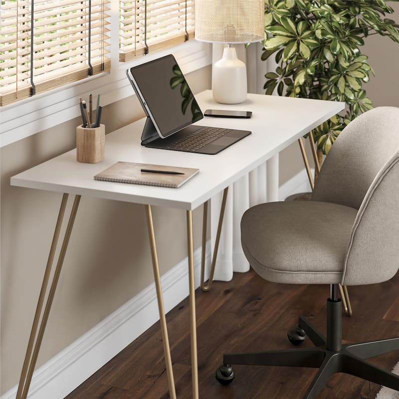 Roomfitters Owen Minimalist Writing Desk with Hairpin Legs