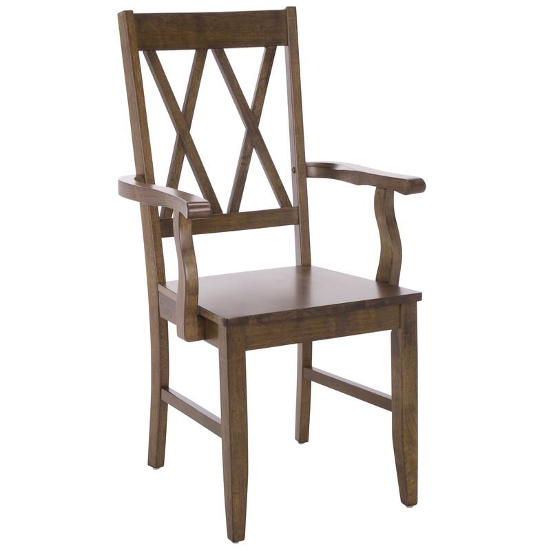 SAFAVIEH HOME Yelena Double X-Back Arm Chair - 18"W x 22"D x 39"H