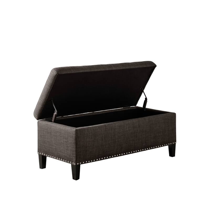 Madison Park Tessa Charcoal Tufted Top Soft Close Storage Bench
