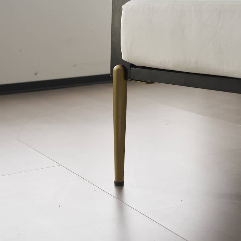 Velvet Upholstered Accent Armchair with Gold Legs
