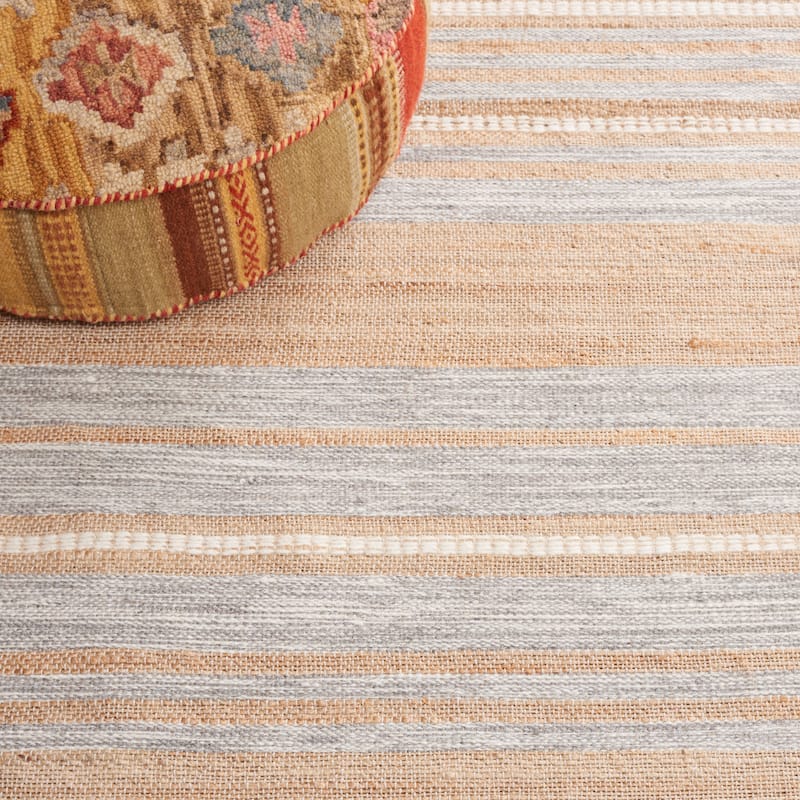 SAFAVIEH Handmade Kilim Justice Farmhouse Stripe Jute Rug