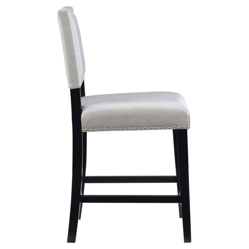 Garrett Faux Leather Dove Grey 24-inch Counter Stool