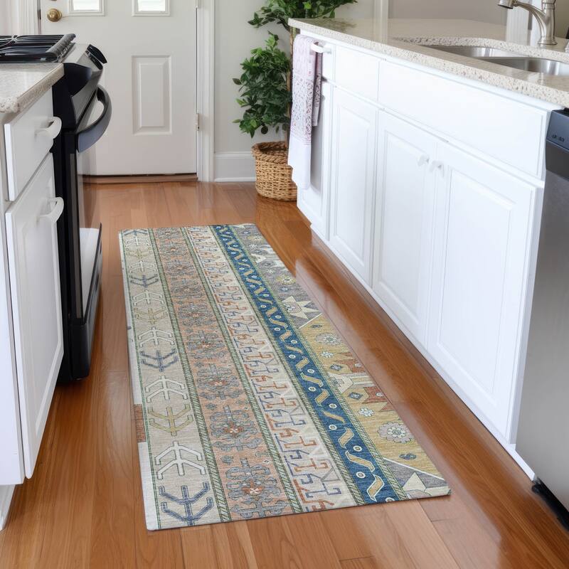 Premium Washable Super Soft Boho Global Aniston Mayfield Rug - Ivory - 2'3" x 7'6"