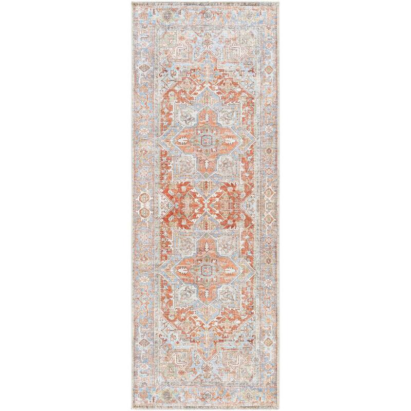 Livabliss Traditional Alanya Medallion Washable Area Rug