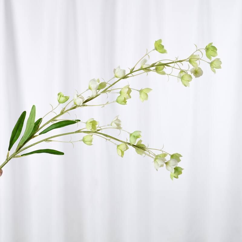 Silk Decorative Artificial Enkianthus(Pack of 1 Branch) - Champagne Green