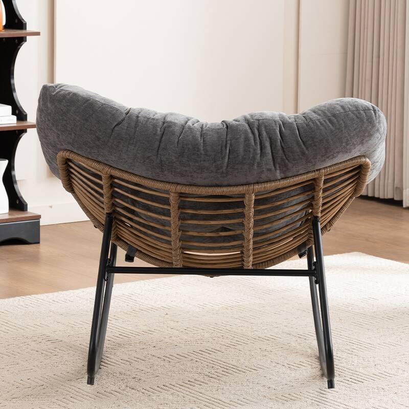 Chenille Soft Upholstered Modern Rocking Chair