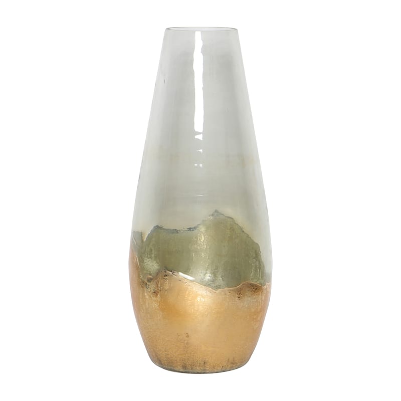 Sagebrook Home Modern Glam Glass Cylinder Dipped Vase