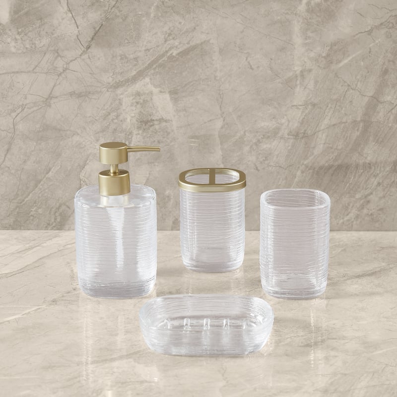 Borghese Roma Amalfi Glass Bath 4 Piece Bath Accessory Set