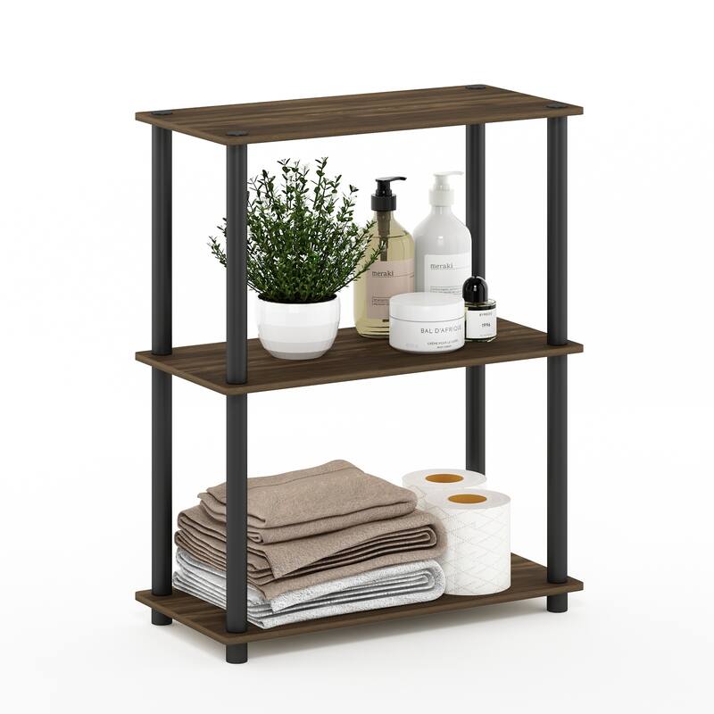 Furinno Turn-N-Tube 3-Tier Compact Multipurpose Shelf Display Rack,Americano/Black