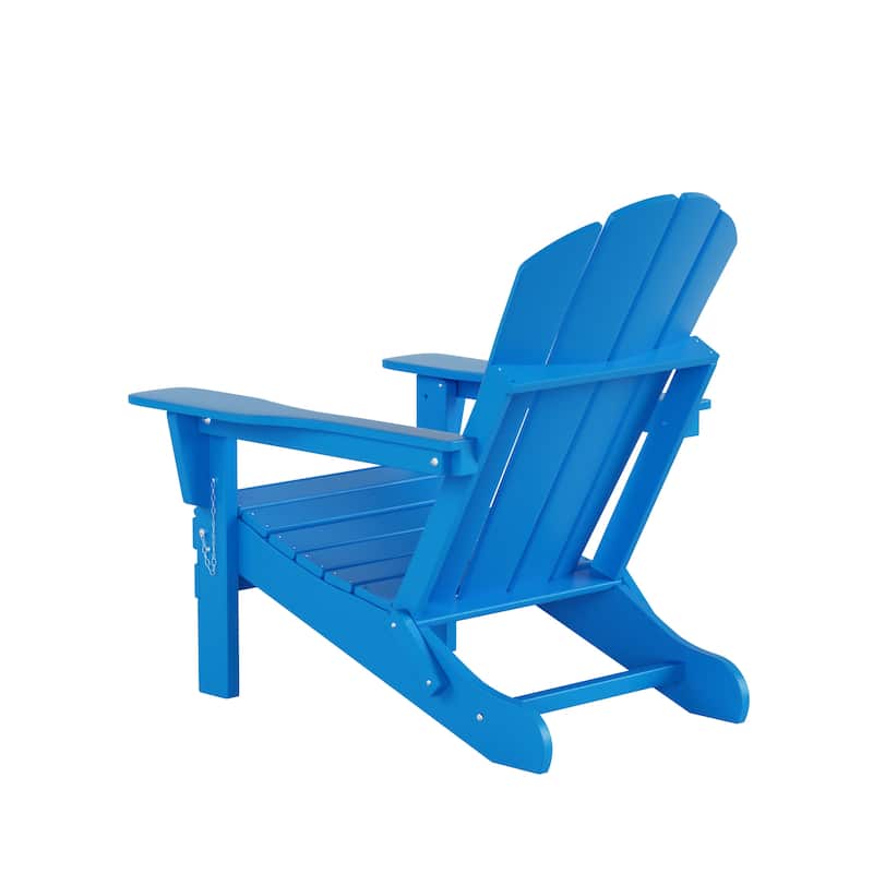 Polytrends Laguna Hdpe All Weather Outdoor Patio Foldable Adirondack Chairs (Set Of 8)