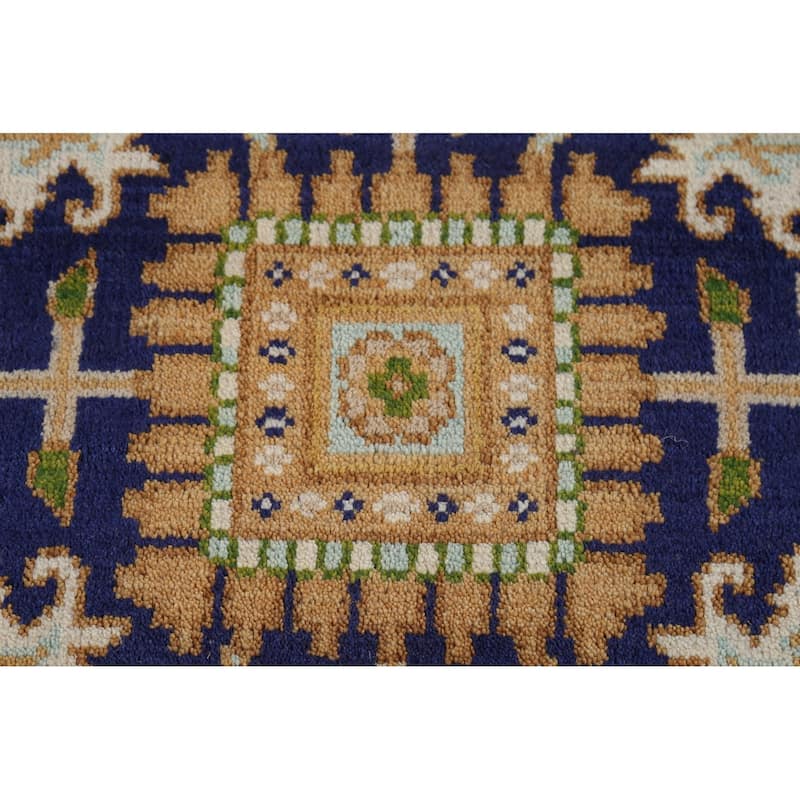 All-Over Blue Oushak Oriental Area Rug Handmade Wool Carpet - 7'11"x 9'9"