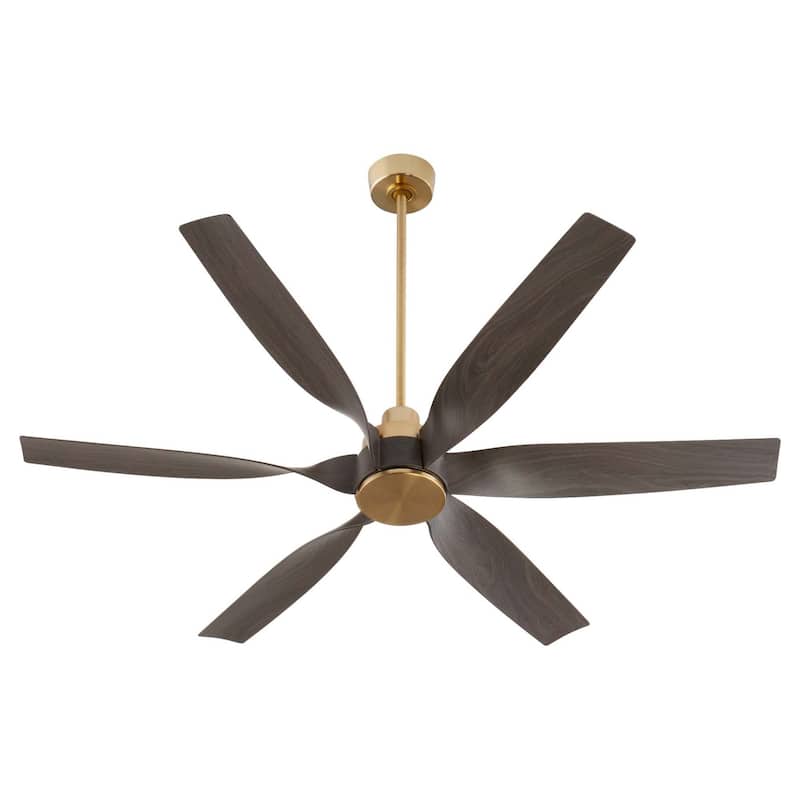 Quorum International 55606 Kimbo 60" 6 Blade Indoor / Outdoor Ceiling - Aged Brass