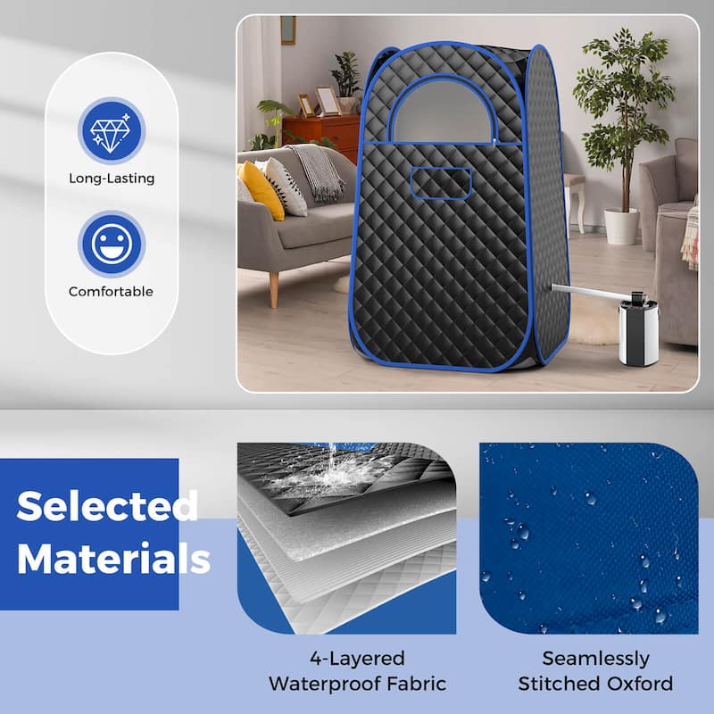 Gymax Portable Home Sauna Full Body Steam Sauna Tent w/ 3L Steam