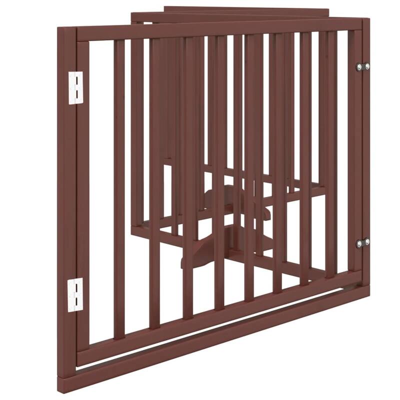 vidaXL Dog Gate Foldable Poplar Wood