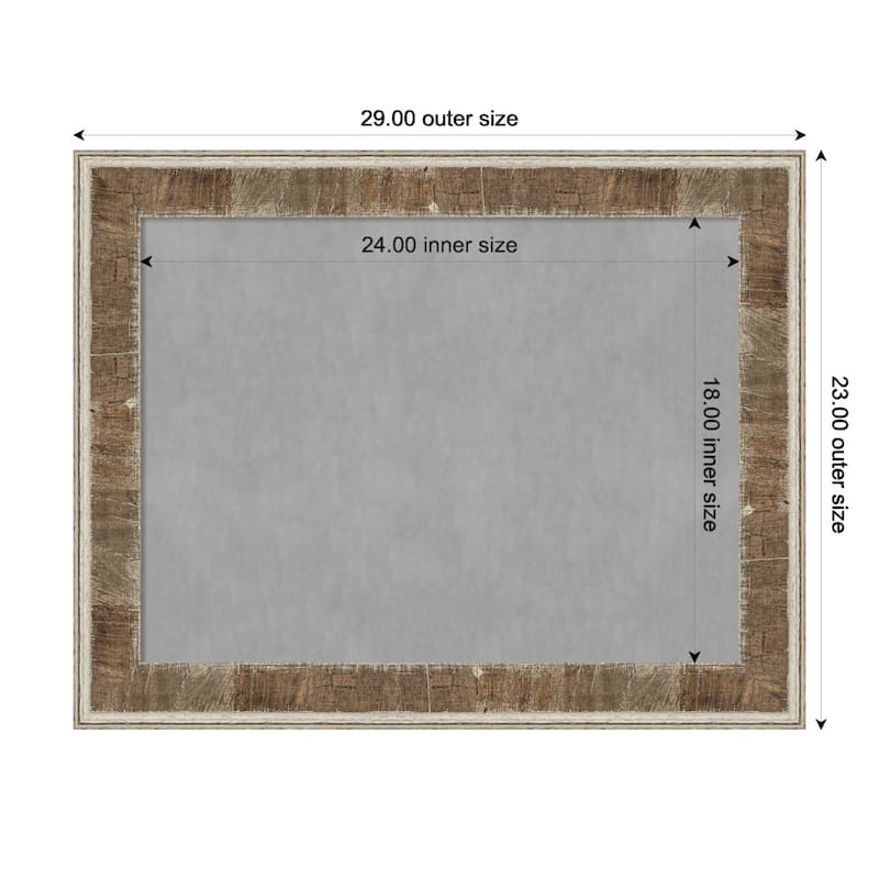 Amanti Art Farmhouse Brown Narrow Framed Magnetic Board - Board Size 24x18