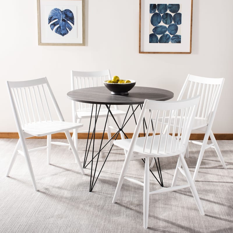 SAFAVIEH Dining 19-inch Wren White Spindle Dining Chair (Set of 2) - 21"W x 22"D x 34"H