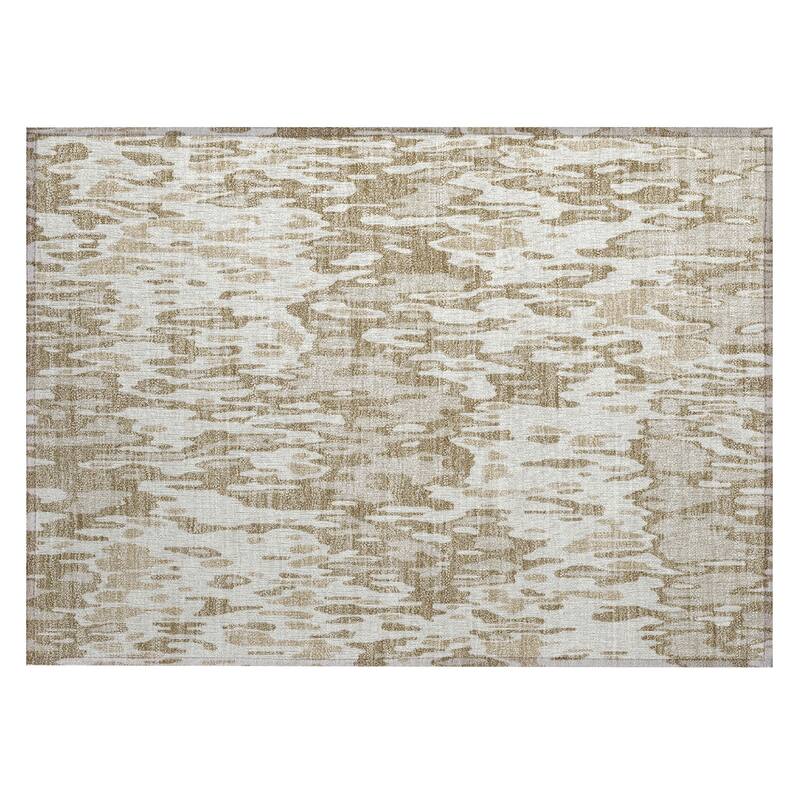 Machine Washable Indoor/ Outdoor Modern Watercolor Chantille Rug