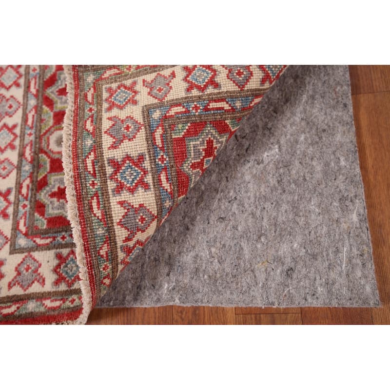 Geometric Kazak Foyer Rug Handmade Oriental Red Wool Carpet - 2'0" x 3'0"