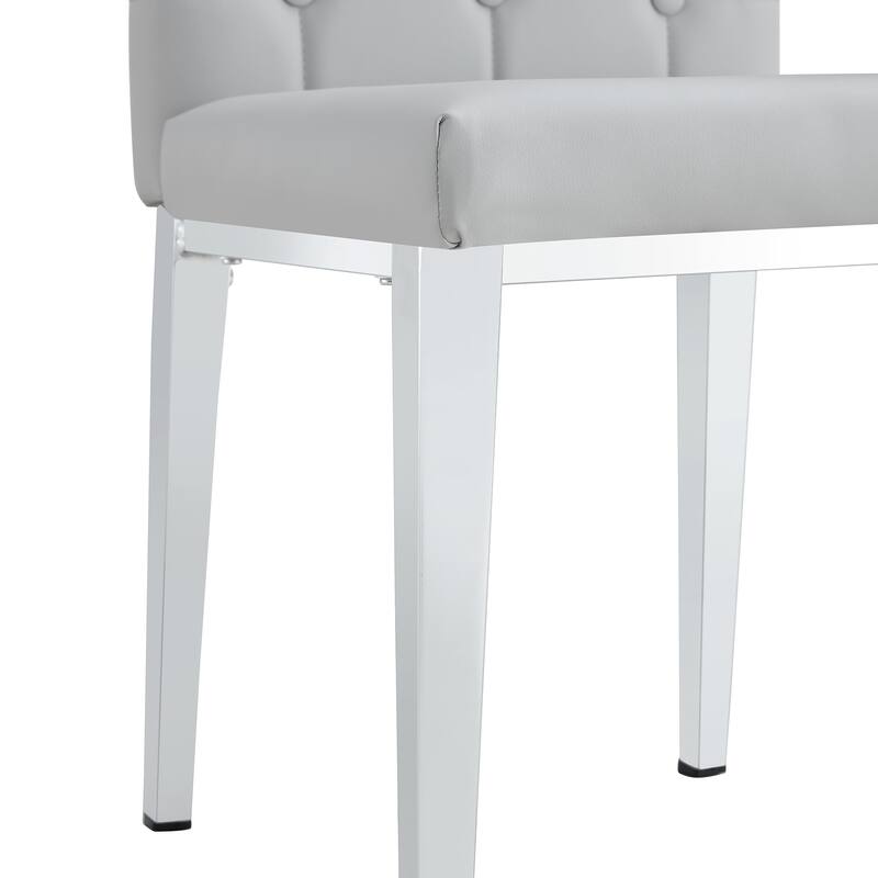 High Back Dining Chair Set of 4 Button Plaid Tufted Soft Cushion Side Chair Living Room Accent Chair Armless Chair